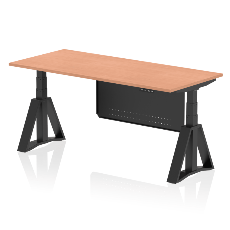 Air Height Adjustable Desk without Cable Ports With Steel Modesty Panel With Piste Foot - Image 52