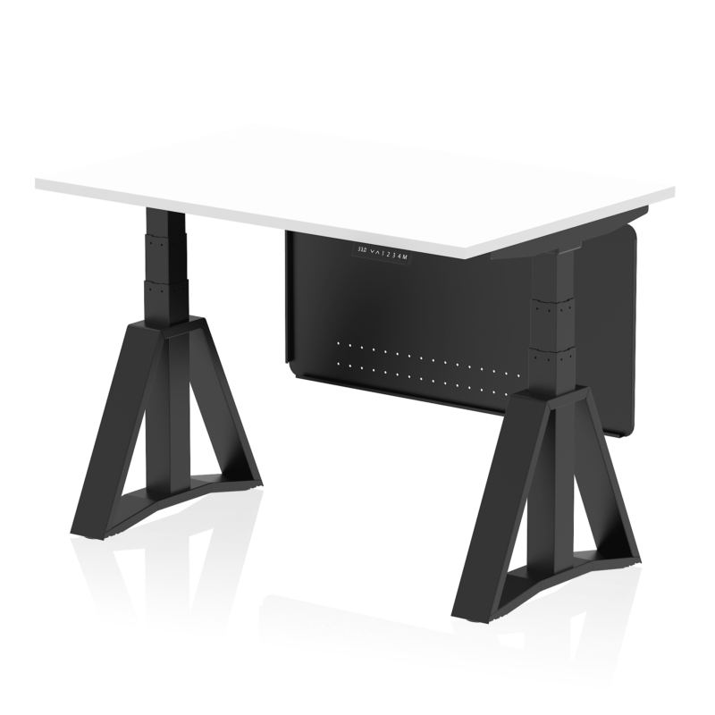 Air Height Adjustable Desk without Cable Ports With Steel Modesty Panel With Piste Foot - Image 57