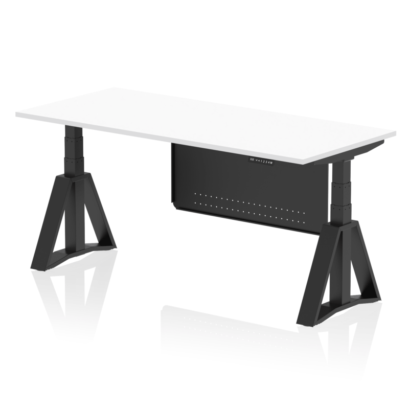 Air Height Adjustable Desk without Cable Ports With Steel Modesty Panel With Piste Foot - Image 60