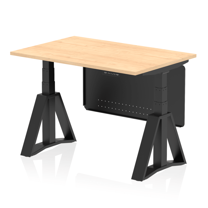 Air Height Adjustable Desk without Cable Ports With Steel Modesty Panel With Piste Foot - Image 61