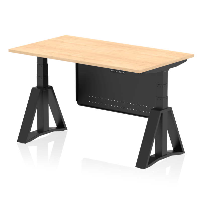 Air Height Adjustable Desk without Cable Ports With Steel Modesty Panel With Piste Foot - Image 62