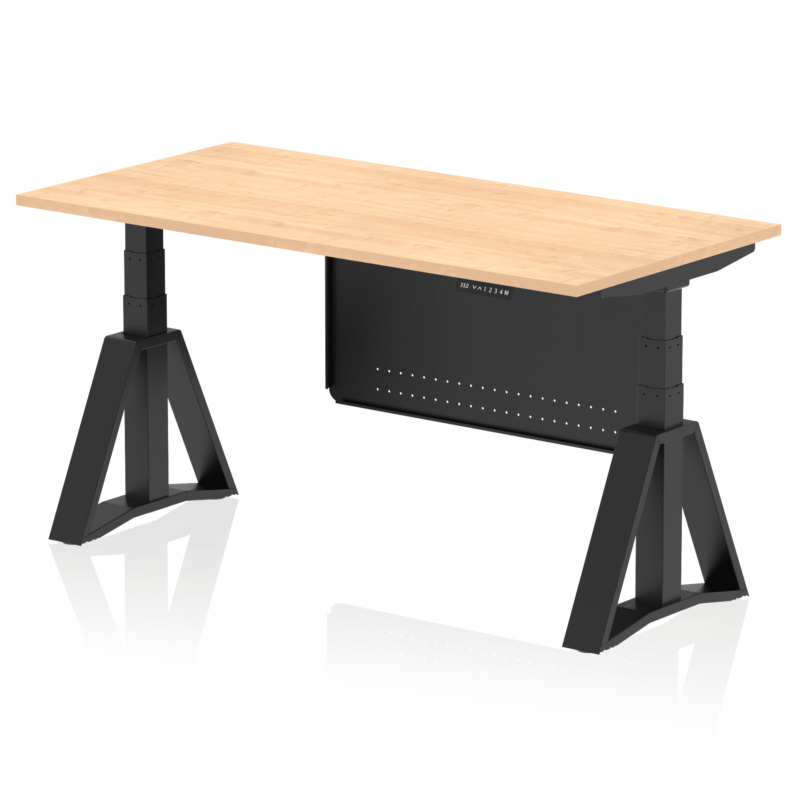 Air Height Adjustable Desk without Cable Ports With Steel Modesty Panel With Piste Foot - Image 63