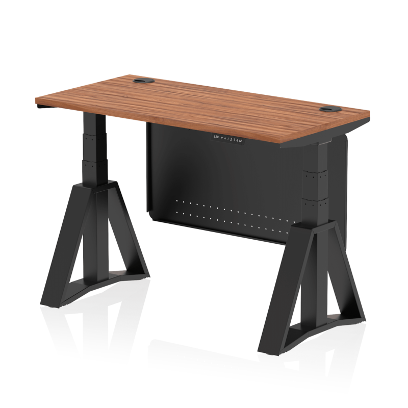 Air Height Adjustable Slimline Desk With Cable Ports With Steel Modesty Panel With Piste Foot - Image 53