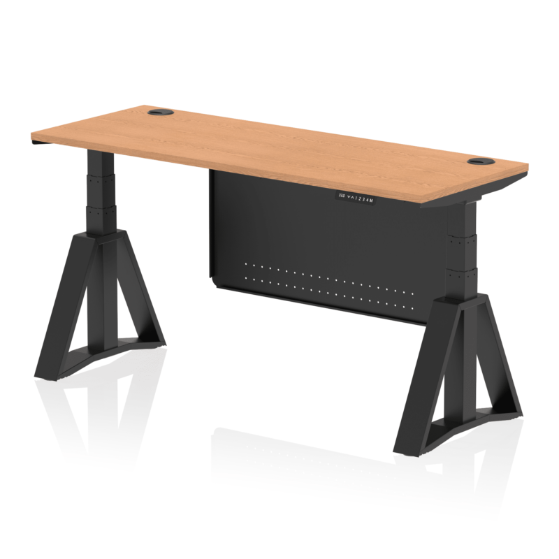 Air Height Adjustable Slimline Desk With Cable Ports With Steel Modesty Panel With Piste Foot - Image 67