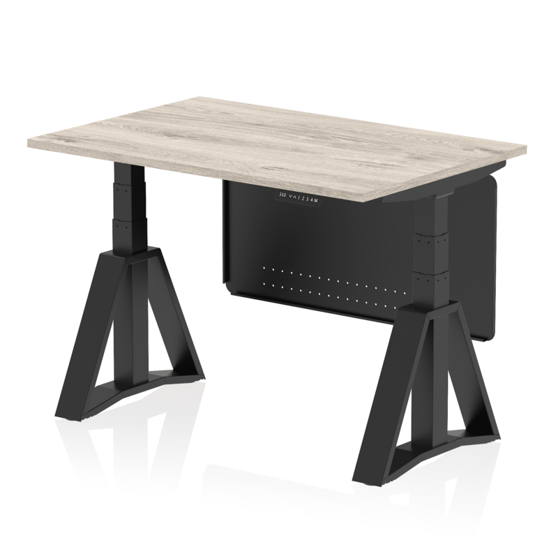 Air Height Adjustable Desk without Cable Ports With Steel Modesty Panel With Piste Foot - Image 69