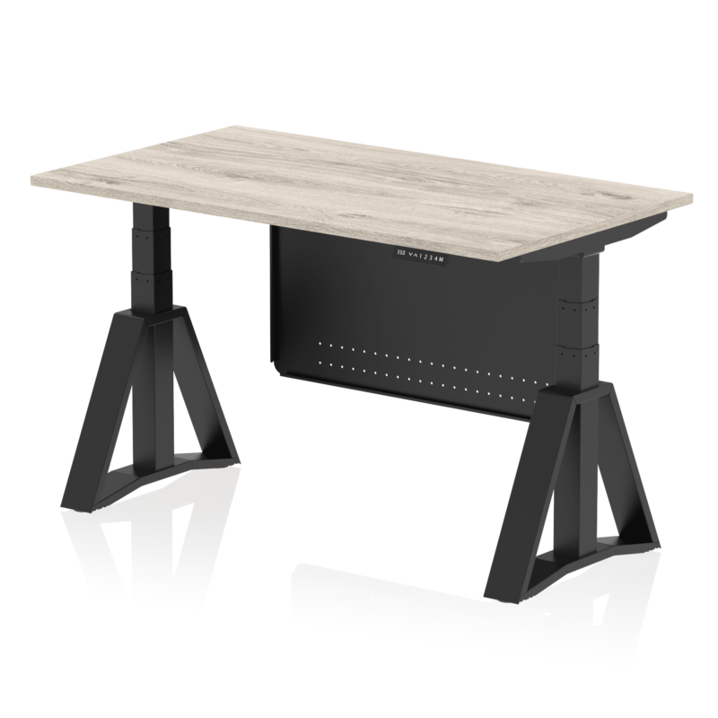 Air Height Adjustable Desk without Cable Ports With Steel Modesty Panel With Piste Foot - Image 70