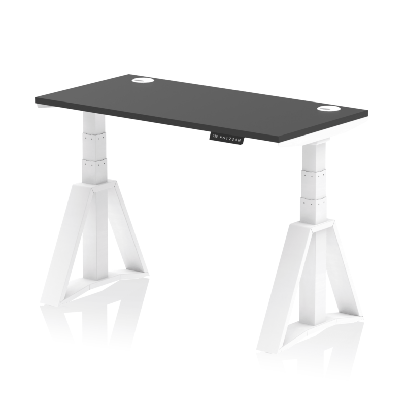 Air Height Adjustable Slimline Desk With Cable Ports With Piste Foot - Image 75