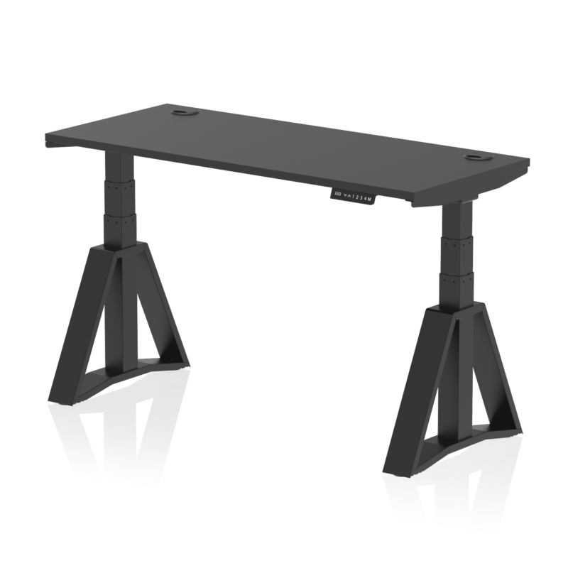 Air Height Adjustable Slimline Desk With Cable Ports With Piste Foot - Image 76