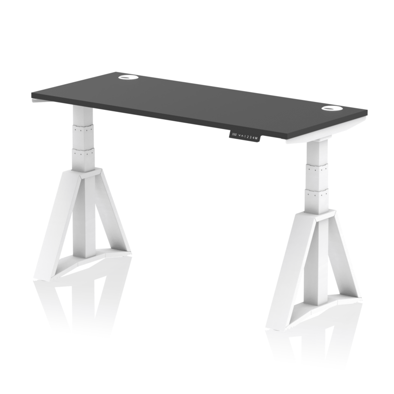 Air Height Adjustable Slimline Desk With Cable Ports With Piste Foot - Image 78