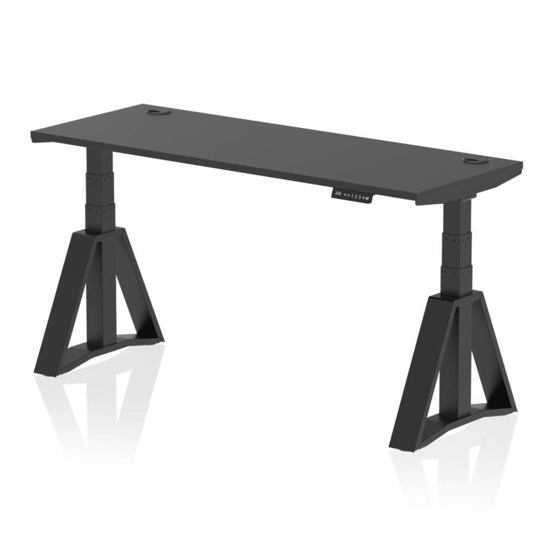 Air Height Adjustable Slimline Desk With Cable Ports With Piste Foot - Image 79