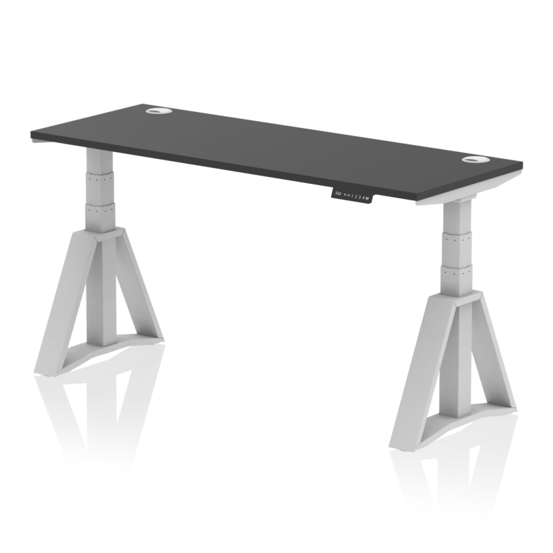 Air Height Adjustable Slimline Desk With Cable Ports With Piste Foot - Image 80