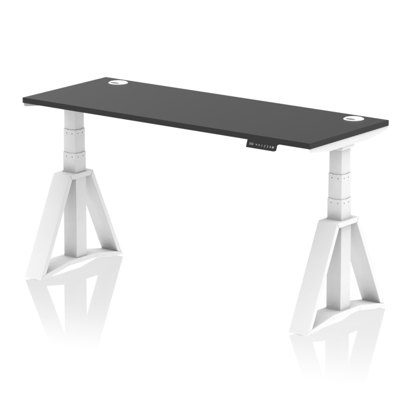 Air Height Adjustable Slimline Desk With Cable Ports With Piste Foot - Image 81