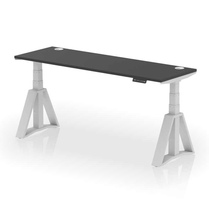 Air Height Adjustable Slimline Desk With Cable Ports With Piste Foot - Image 83