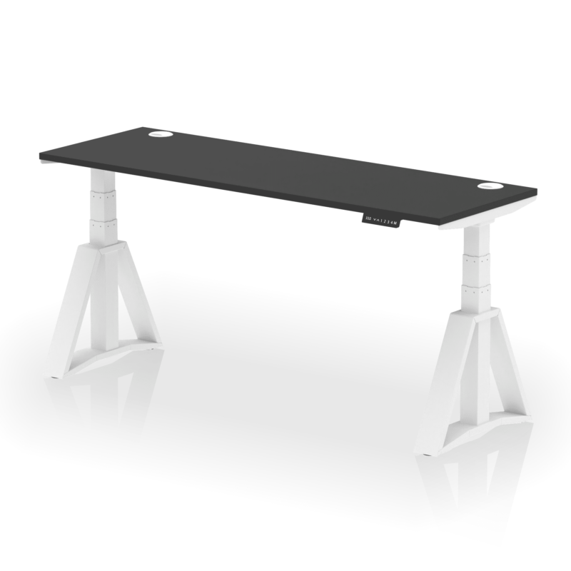 Air Height Adjustable Slimline Desk With Cable Ports With Piste Foot - Image 84