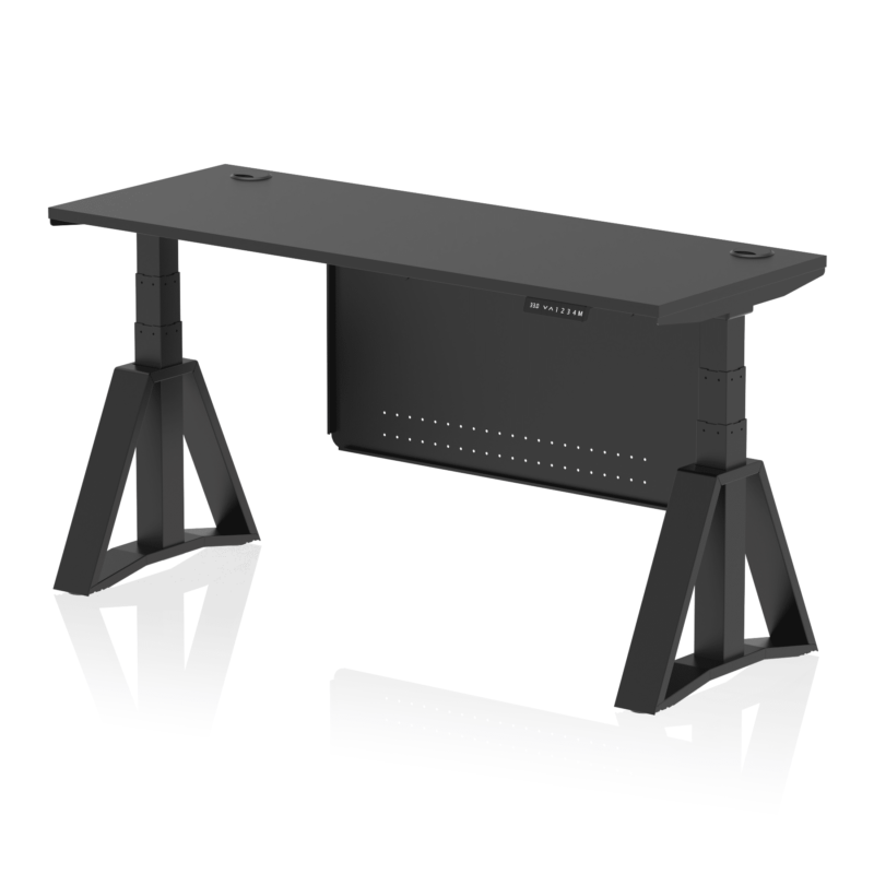 Air Height Adjustable Slimline Desk With Cable Ports With Steel Modesty Panel With Piste Foot - Image 79