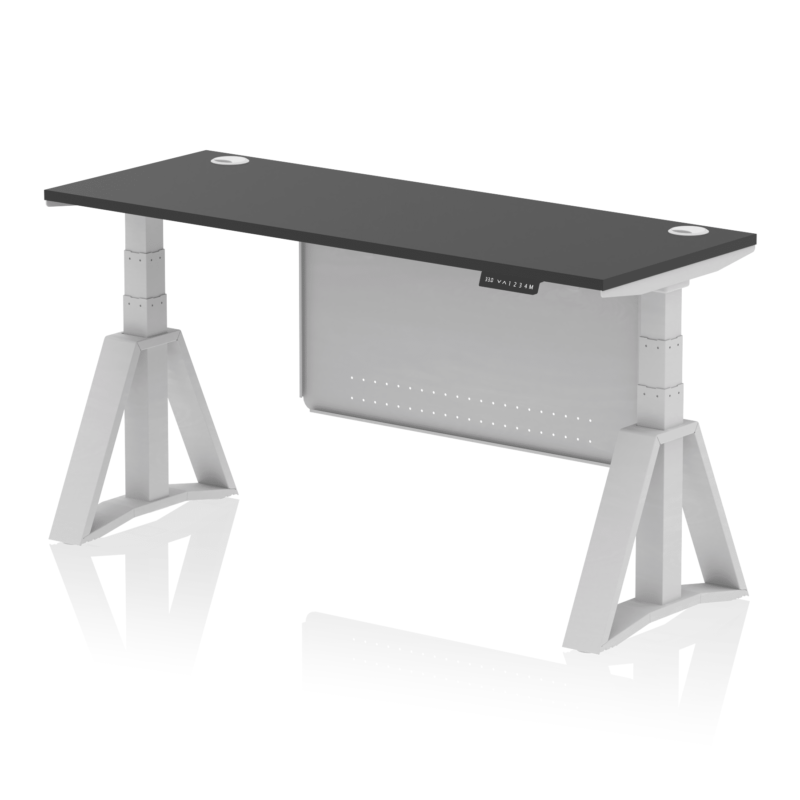 Air Height Adjustable Slimline Desk With Cable Ports With Steel Modesty Panel With Piste Foot - Image 80
