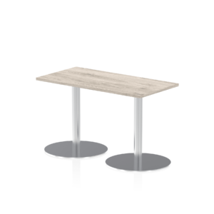 Italia Slimline Rectangular Poseur Table Silver Leg - Image 6