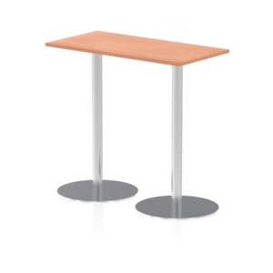 Italia Slimline Rectangular Poseur Table Silver Leg - Image 7